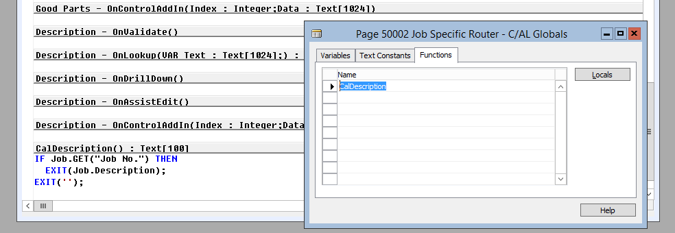 Create Function in the Page's C/AL
Code